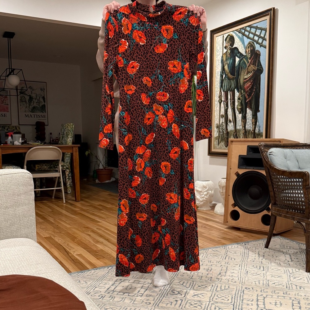 Free People Animal print and floral Maxi Dress L